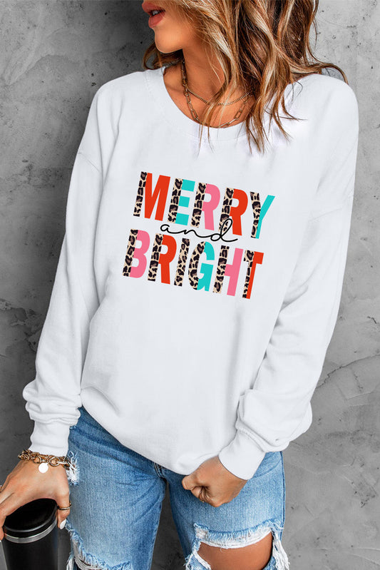 MERRY AND BRIGHT Festive Christmas Sweatshirt