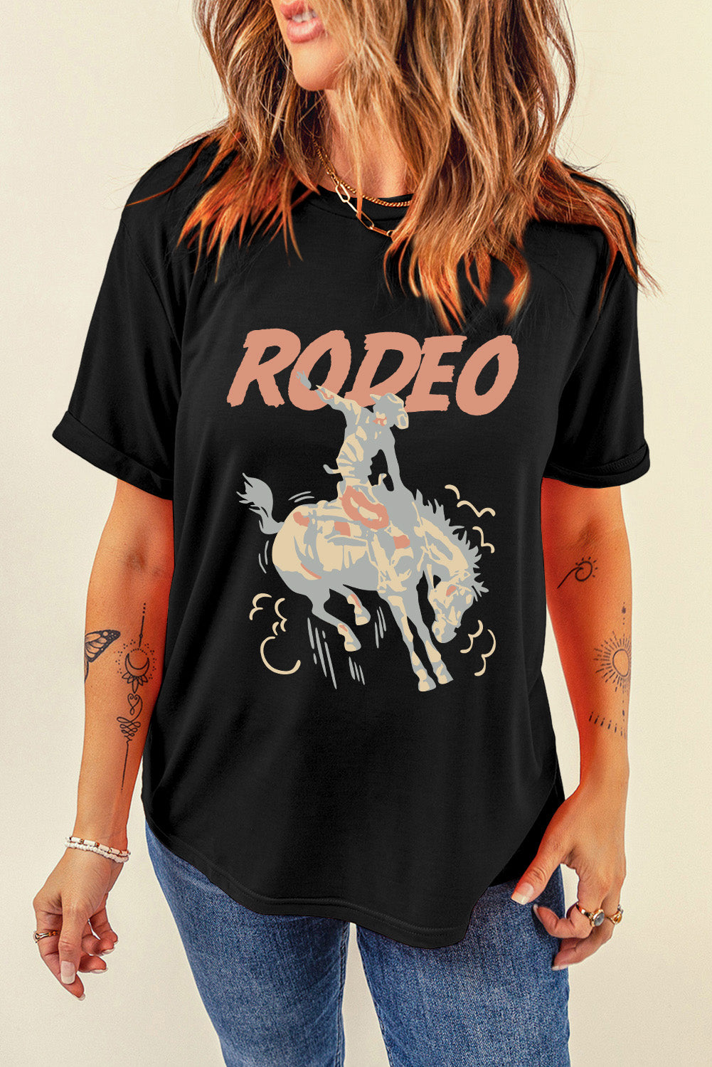 Rodeo tshirt bucking horse 