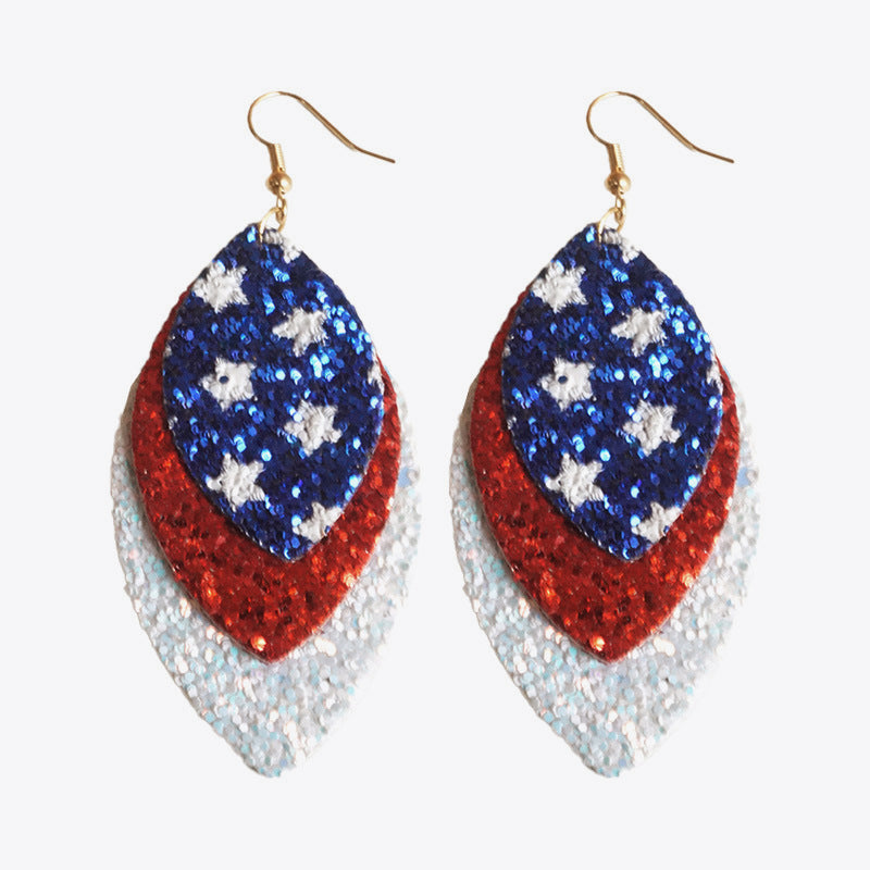 America Proud - Leaf Shape Earrings