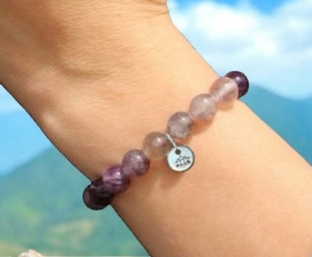 Purple fluorite bracelet 