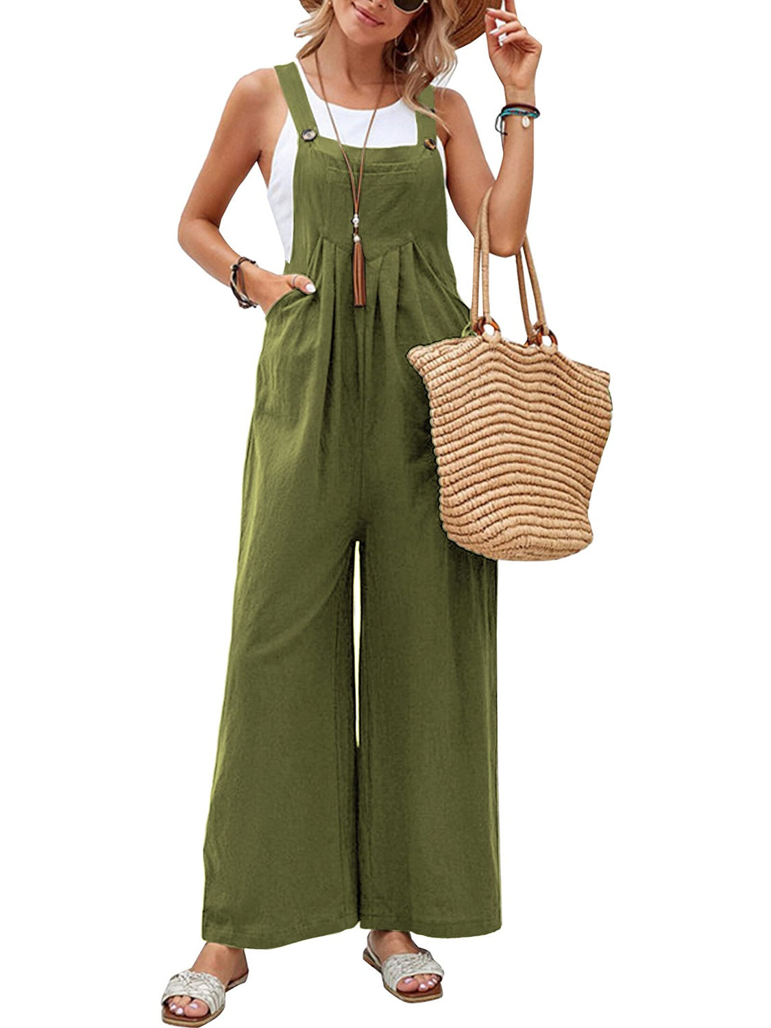 Super Cute Square Neck Comfy and Stylish Overalls - Dress up or down