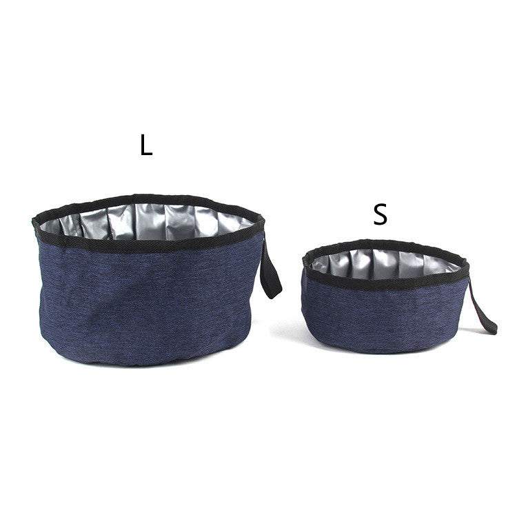 Oxford Cloth Outdoor Dog Food Bowl Portable Folding Food Bowl