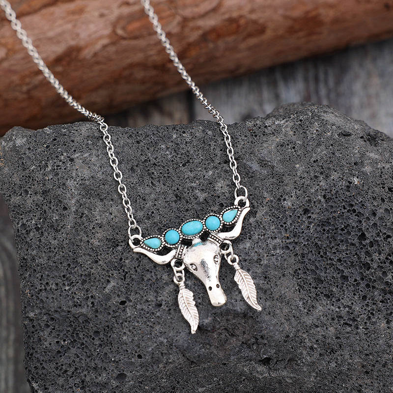 Turquoise Longhorn Necklace