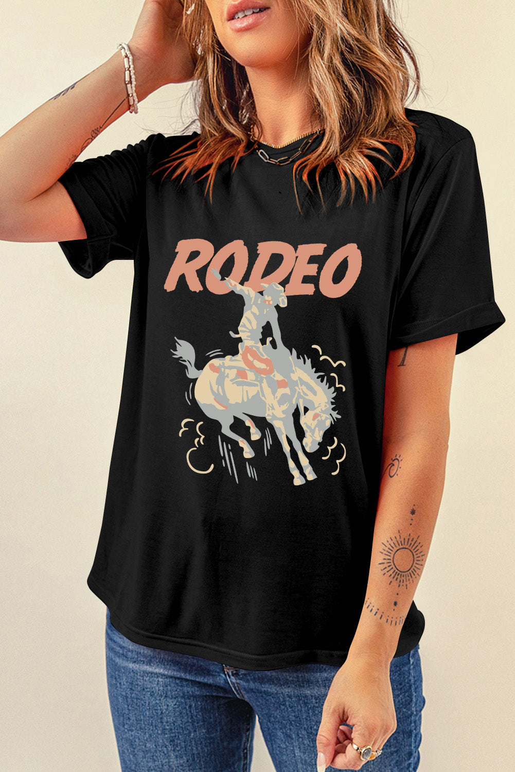 Rodeo tshirt bucking horse 