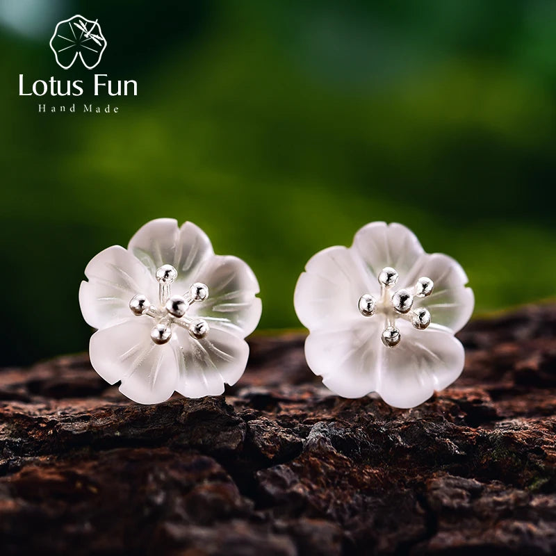 Lotus Sterling Silver Earrings