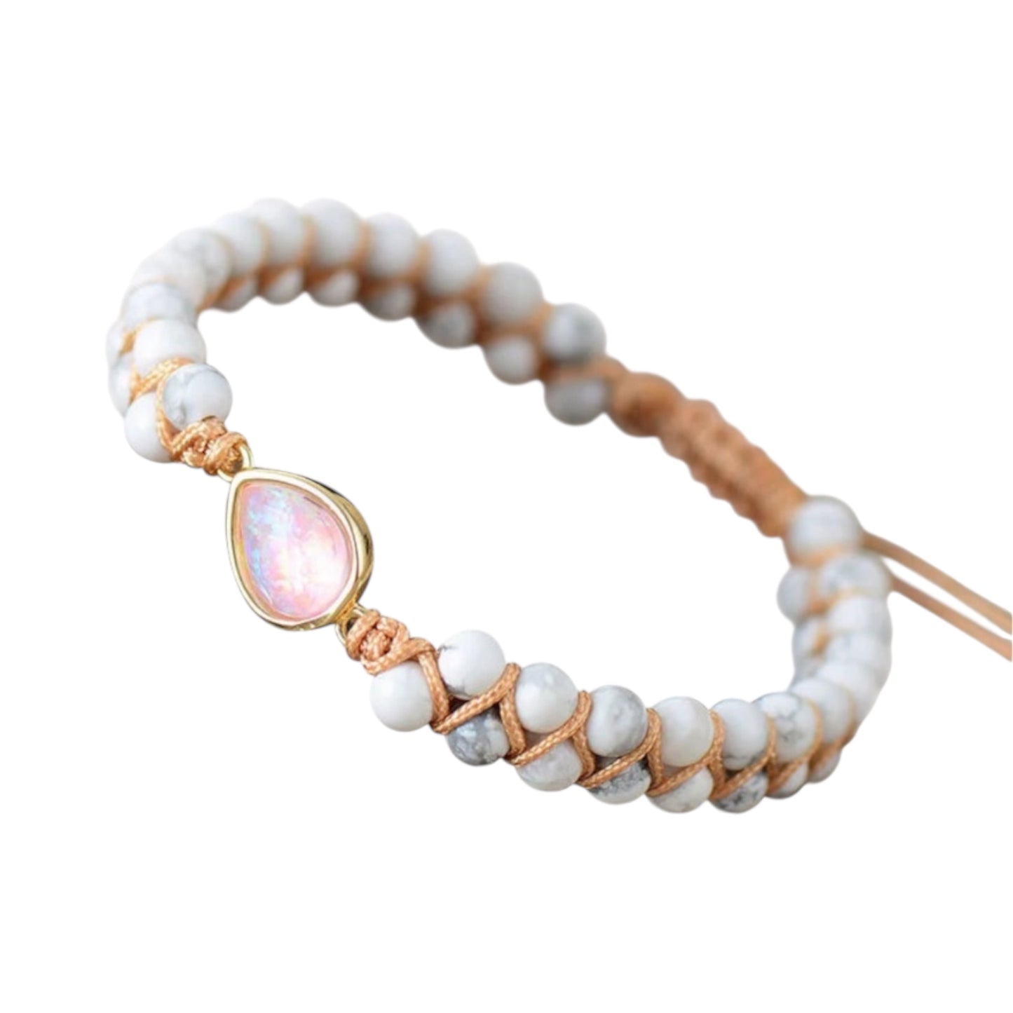 Howlite and Opal energy bracelet for stress and anxiety