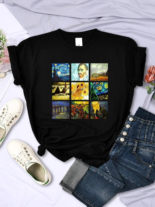 Van Gogh Works Sanskrit Printed T Shirt