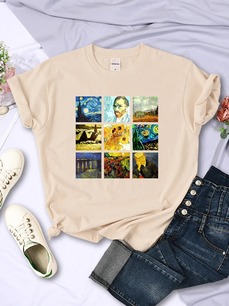 Van Gogh Works Sanskrit Printed T Shirt