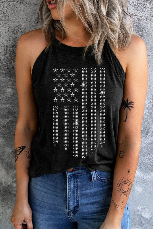 American Flag Grecian Neck Tank