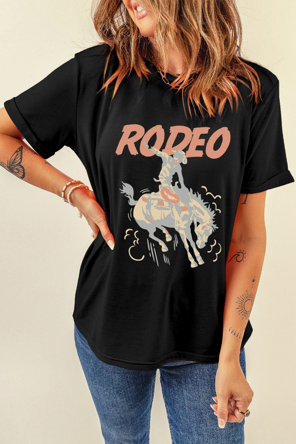 Rodeo tshirt bucking horse 