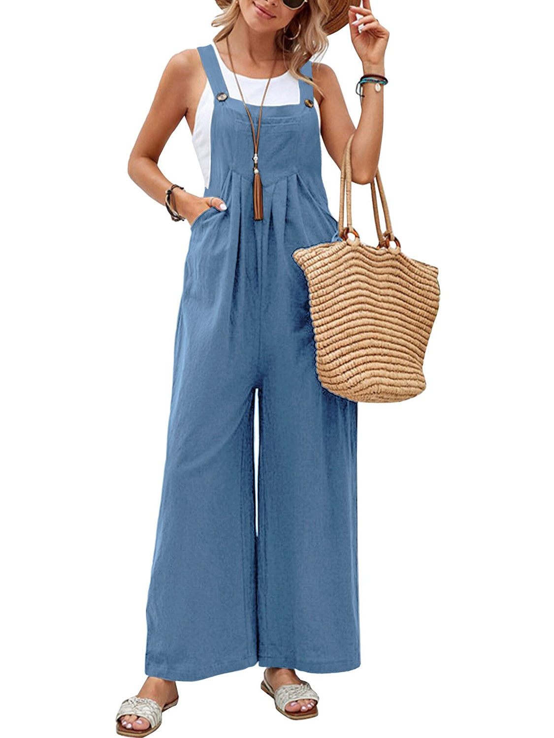 Super Cute Square Neck Comfy and Stylish Overalls - Dress up or down