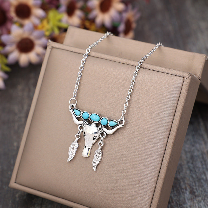 Turquoise Longhorn Necklace