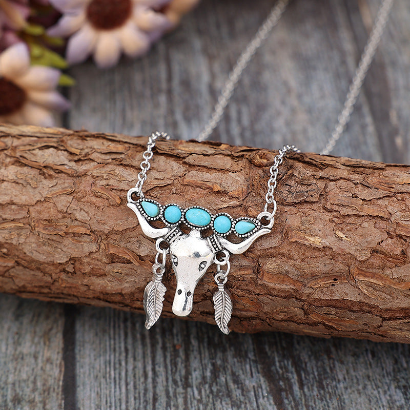 Turquoise Longhorn Necklace