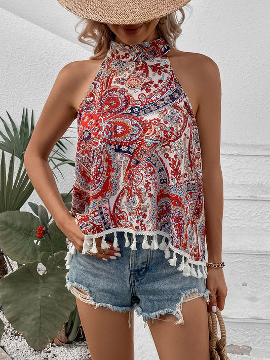 Bohemian Tassel Grecian Tank