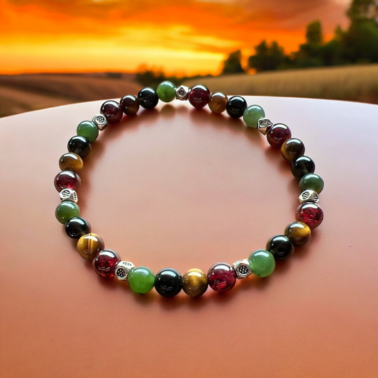 Jade Obsidain Tigers Eye Garnet