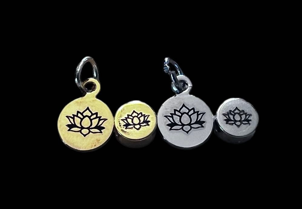 Logo in silver and gold, dangle or spacer