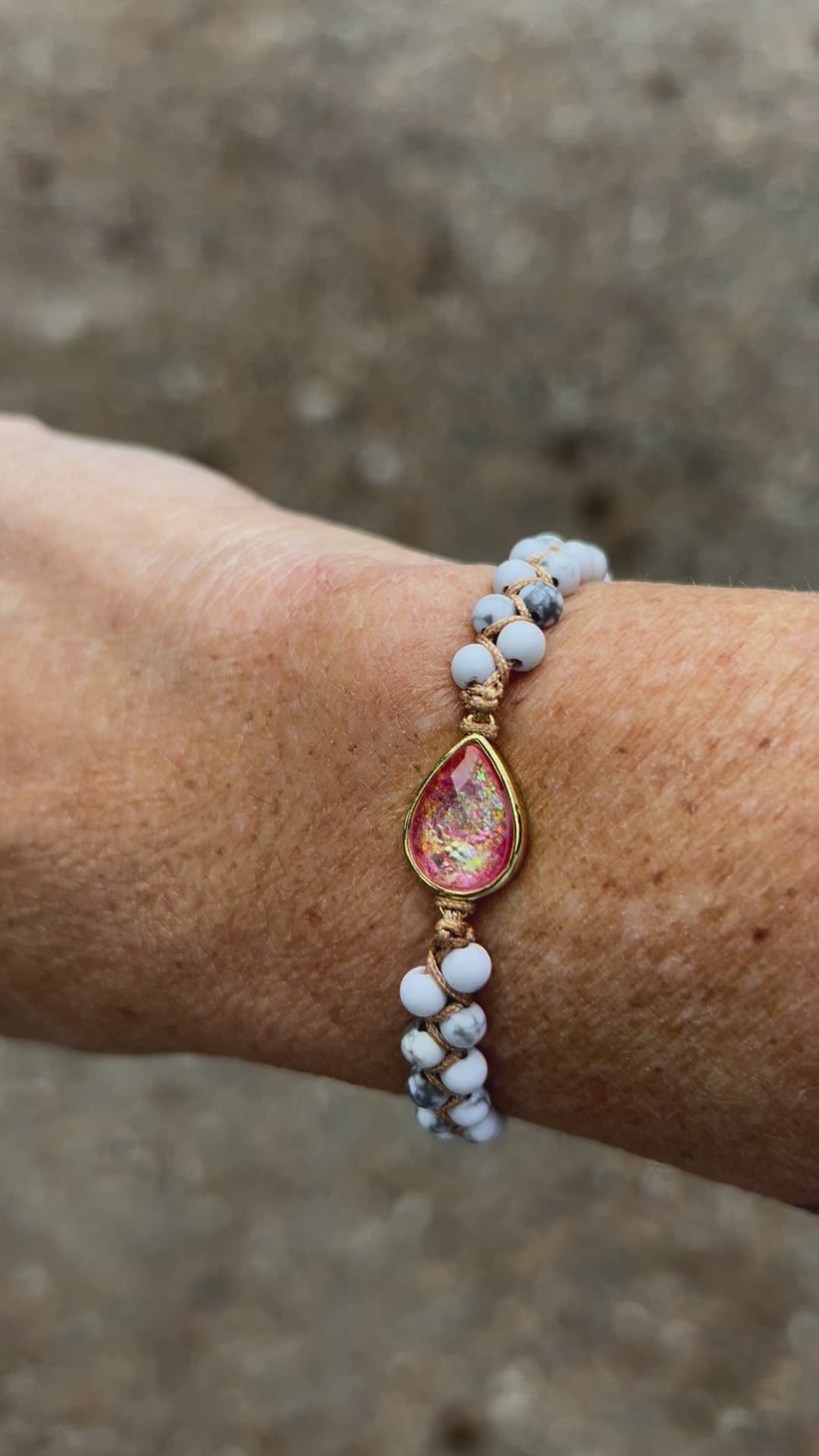 Howlite and Opal energy bracelet for stress and anxiety